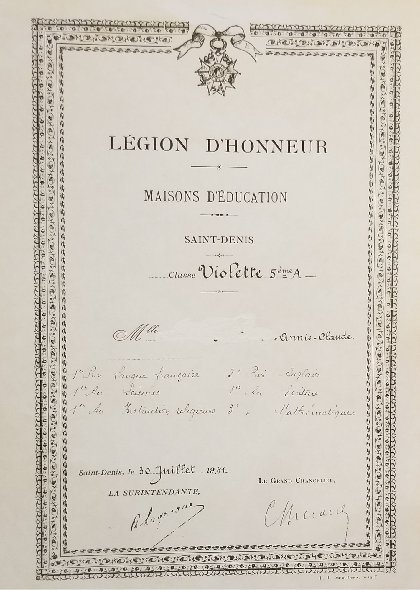 Témoignage de Madame Furstenberger